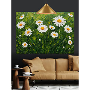 Yaz Güneşi Papatya Tarlası Dekoratif Kanvas - Mdf Ahşap Tablo 70x100 cm