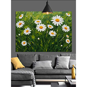 Yaz Güneşi Papatya Tarlası Dekoratif Kanvas - Mdf Ahşap Tablo 70x100 cm