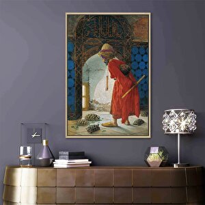 Osman Hamdi Bey - Kaplumbağa Terbiyecisi Kanvas Tablo | En Ünlü Türk Tablosu