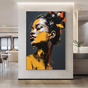 Soyut Akrilik Siyah Kız Kanvas Duvar Dekoru; Kız Soyut Akrilik Kanvas Baskı Resim; Duvara Asılabilir