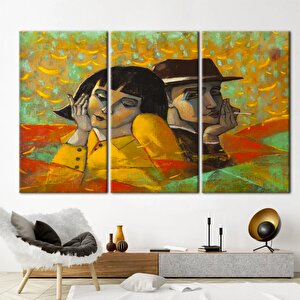 Aşıklar Portre Posteri, Sevgililer Günü Tablosu, Erkek-kadın Portre Kanvası 70x100 cm