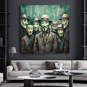 V For Vendetta Kanvas Tablo – Trend Poster – Modern Duvar Dekoru 120x120 cm