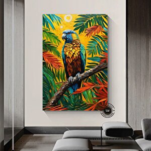 Papağan Soyut Sanat Çok Renkli Poster, Macaw, Macaw Baskısı, Papağan Resmi, Tropikal Duvar Sanatı 150x250 cm