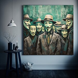 V For Vendetta Kanvas Tablo – Trend Poster – Modern Duvar Dekoru 50x50 cm