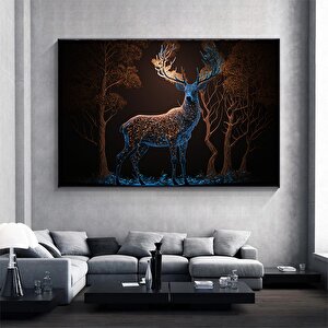 Büyüleyici Işıklarla Kaplı Sihirli Bir Geyik. Geyik Duvar Sanatı, Geyik Kanvas Tablo