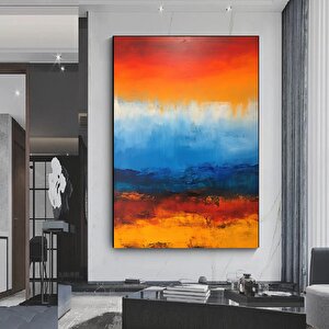 Renkli Soyut Tablo, Ekstra Büyük Tablo, Büyük Duvar Sanatı, Aşırı Büyük Soyut Sanat Kanvası 70x100 cm
