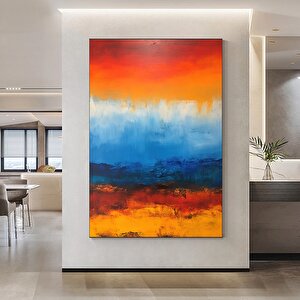 Renkli Soyut Tablo, Ekstra Büyük Tablo, Büyük Duvar Sanatı, Aşırı Büyük Soyut Sanat Kanvası 70x100 cm
