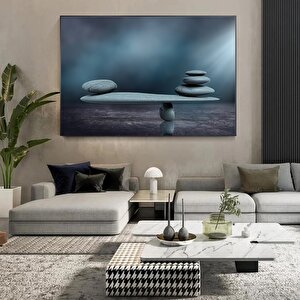 Taş Denge Duvar Sanatı; Denge Soyut Sanat; Denge Kanvas Duvar Sanatı; Zen Esintili Denge Duvar Dekor