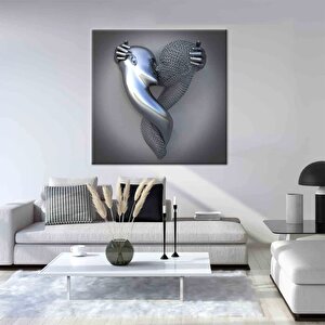 Öpüşen Çift Kanvası, Büyük Boy Aşıklar Posteri, Romantik Duvar Sanatı 70x100 cm