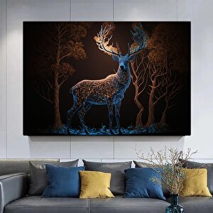 Büyüleyici Işıklarla Kaplı Sihirli Bir Geyik. Geyik Duvar Sanatı, Geyik Kanvas Tablo