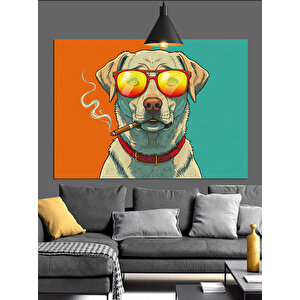 Gözlüklü Köpek Yaz Güneşi Dekoratif Kanvas - Mdf Ahşap Tablo 50x70 cm