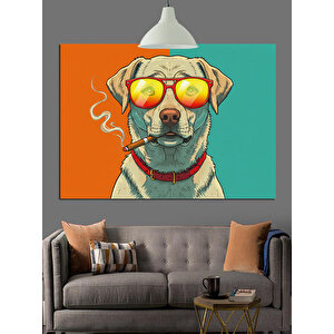 Gözlüklü Köpek Yaz Güneşi Dekoratif Kanvas - Mdf Ahşap Tablo 50x70 cm