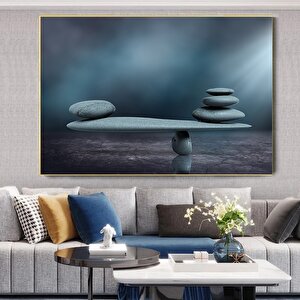 Taş Denge Duvar Sanatı; Denge Soyut Sanat; Denge Kanvas Duvar Sanatı; Zen Esintili Denge Duvar Dekor