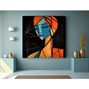 Soyut Geometrik Kadın Portresi, Dijital Sanat Kanvas Baskısı