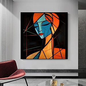 Soyut Geometrik Kadın Portresi, Dijital Sanat Kanvas Baskısı