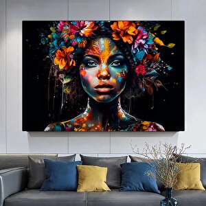 Modern Afro-amerikan Kadın Graffiti Duvar Sanatı