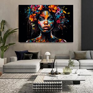 Modern Afro-amerikan Kadın Graffiti Duvar Sanatı