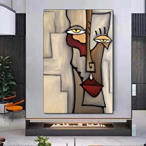 Picasso Soyut Figürler Posteri – Yüzle Bütünleşen Duvar Sanatı; Kanvas Tablo; Oturma Odası Dekoru 140x200 cm