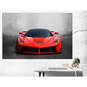 Kırmızı Ferrari Kanvas Tablo, Büyük Boy Ferrari Posteri, Erkek Odası İçin Ferrari Sanatı 90x150 cm