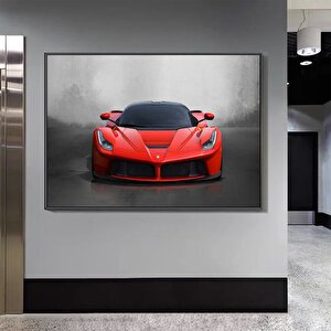 Kırmızı Ferrari Kanvas Tablo, Büyük Boy Ferrari Posteri, Erkek Odası İçin Ferrari Sanatı 100x200 cm
