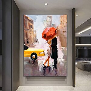 Aşk Resmi; Aşıkların Buluşması Kanvas; Erkek Ve Kadın Kanvas Resmi; Kavuşma Duvar Sanatı 70x100 cm