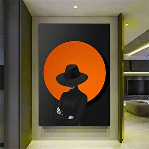 Gizemli Siyah Siperlikli Kadın Silueti – Büyük Boy Kanvas Portre 20x30 cm