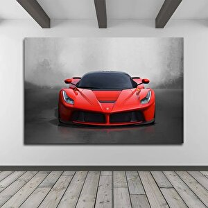 Kırmızı Ferrari Kanvas Tablo, Büyük Boy Ferrari Posteri, Erkek Odası İçin Ferrari Sanatı 50x70 cm