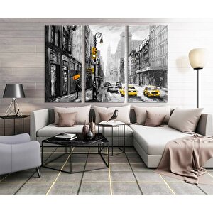 Sevgililer Günü Kanvas Sanatı, Sarı Taksi Dekoru, Romantik Yağlıboya Duvar Baskısı