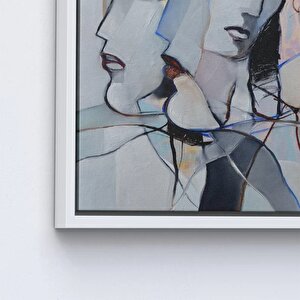 Kadın Yüzü Tablosu, Soyut İnsan Figürleri, Lüks Duvar Dekoru 60x120 cm