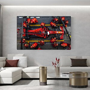 Kanvas Duvar Sanatı; Duvar Dekoru; Büyük Kanvas; Formula 1 Pit Stop; F1 Max Verstappen Sanatı; Ferra