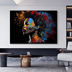 Modern Afro-amerikan Kadın Graffiti Duvar Sanatı, Kadın Graffiti Duvar Dekoru 150x250 cm
