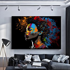 Modern Afro-amerikan Kadın Graffiti Duvar Sanatı, Kadın Graffiti Duvar Dekoru 150x250 cm