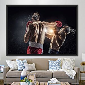 Motive Edici Kanvas, Boks Posteri, Spor Odası Ve Gym Için Knockout Temalı Dekor