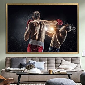 Motive Edici Kanvas, Boks Posteri, Spor Odası Ve Gym Için Knockout Temalı Dekor