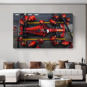 Kanvas Duvar Sanatı; Duvar Dekoru; Büyük Kanvas; Formula 1 Pit Stop; F1 Max Verstappen Sanatı; Ferra 120x180 cm