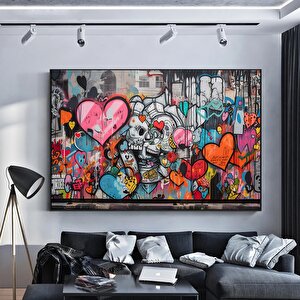 Renkli Graffiti Kanvas Baskı; Dekoratif Poster 60x90 cm