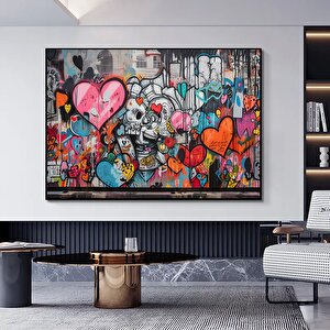 Renkli Graffiti Kanvas Baskı; Dekoratif Poster