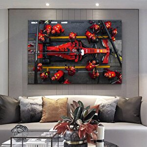 Kanvas Duvar Sanatı; Duvar Dekoru; Büyük Kanvas; Formula 1 Pit Stop; F1 Max Verstappen Sanatı; Ferra 50x70 cm