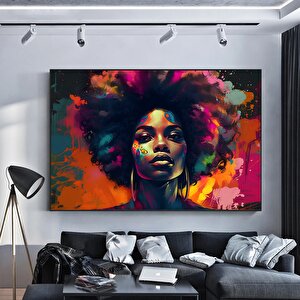 Modern Afro-amerikan Kadın Graffiti Duvar Sanatı. Kadın Graffiti Duvar Dekoru 140x200 cm