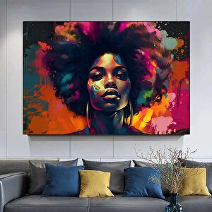 Modern Afro-amerikan Kadın Graffiti Duvar Sanatı. Kadın Graffiti Duvar Dekoru