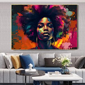 Modern Afro-amerikan Kadın Graffiti Duvar Sanatı. Kadın Graffiti Duvar Dekoru