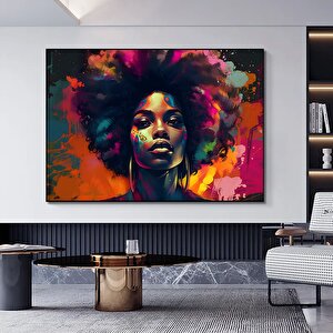 Modern Afro-amerikan Kadın Graffiti Duvar Sanatı. Kadın Graffiti Duvar Dekoru 50x70 cm