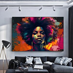 Modern Afro-amerikan Kadın Graffiti Duvar Sanatı. Kadın Graffiti Duvar Dekoru 50x70 cm