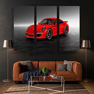 Kırmızı Porsche Garaj Kanvas Tablosu, Büyük Baskı, Aşırı Büyük Porsche 911 Poster Kanvası