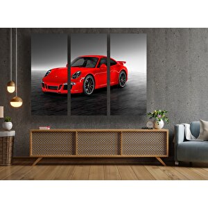 Kırmızı Porsche Garaj Kanvas Tablosu, Büyük Baskı, Aşırı Büyük Porsche 911 Poster Kanvası 70x150 cm