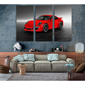 Kırmızı Porsche Garaj Kanvas Tablosu, Büyük Baskı, Aşırı Büyük Porsche 911 Poster Kanvası