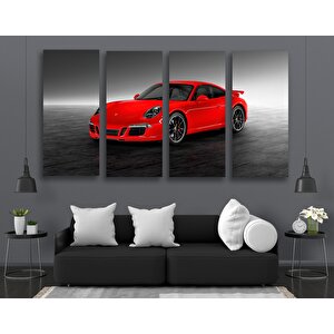 Kırmızı Porsche Garaj Kanvas Tablosu, Büyük Baskı, Aşırı Büyük Porsche 911 Poster Kanvası