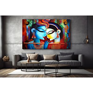 Radha Krishna Tablosu, Hindistan Geleneksel Reprodüksiyonu, Krishna Ve Radha Temalı Duvar Dekoru