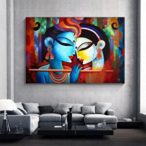 Radha Krishna Tablosu, Hindistan Geleneksel Reprodüksiyonu, Krishna Ve Radha Temalı Duvar Dekoru