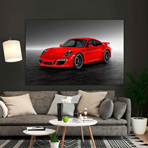 Kırmızı Porsche Garaj Kanvas Tablosu, Büyük Baskı, Aşırı Büyük Porsche 911 Poster Kanvası 120x180 cm